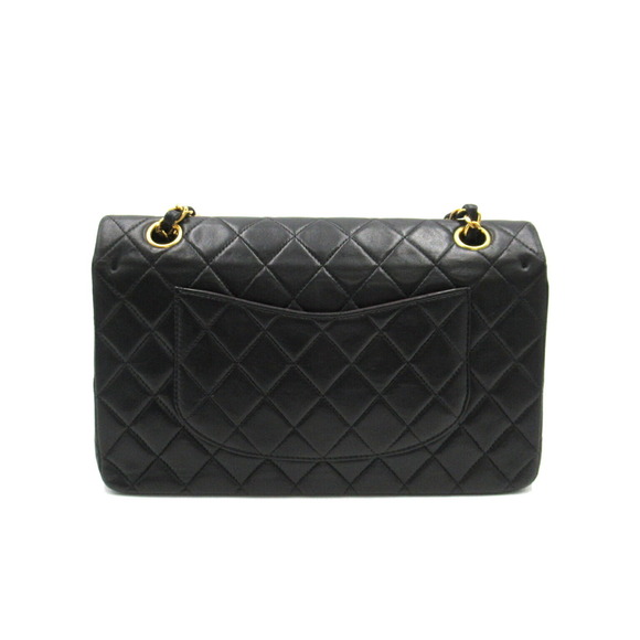 Chanel Bag Shoulder Chain W Lambskin Matelasse Black Flap - Picture 1 of 10